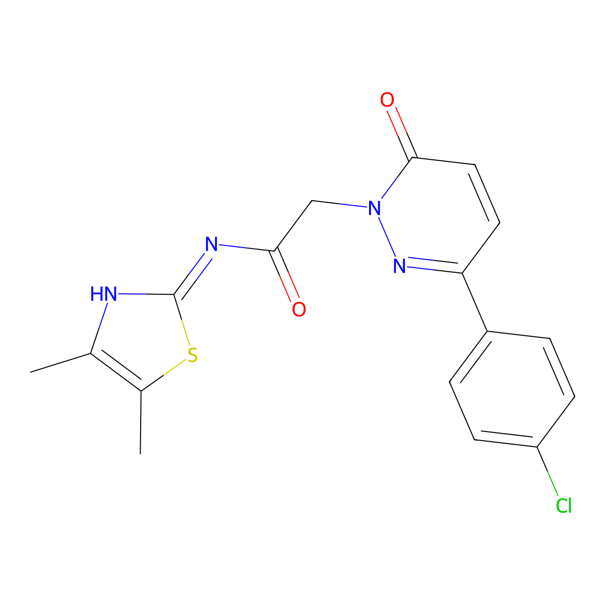 2-(3-(4-chlorophenyl)-6-oxopyridazin-1(6H)-yl)-N-(4,5-dimethylthiazol-2-yl)acetamide molecular structure, CAS 1224173-95-8