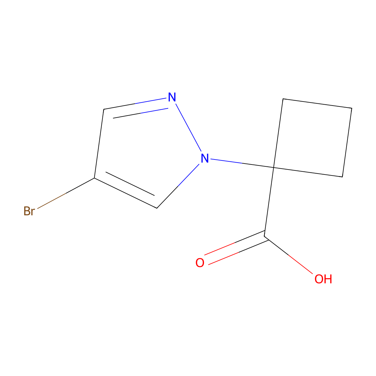 1-(4-bromo-1H-pyrazol-1-yl)cyclobutane-1-carboxylic acid molecular structure, CAS 1224175-32-9