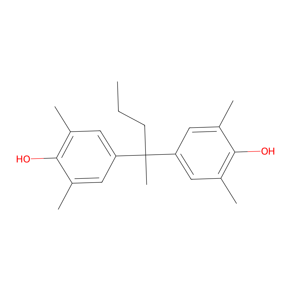 4,4'-(Pentane-2,2-diyl)bis(2,6-dimethylphenol) molecular structure, CAS 122419-17-4
