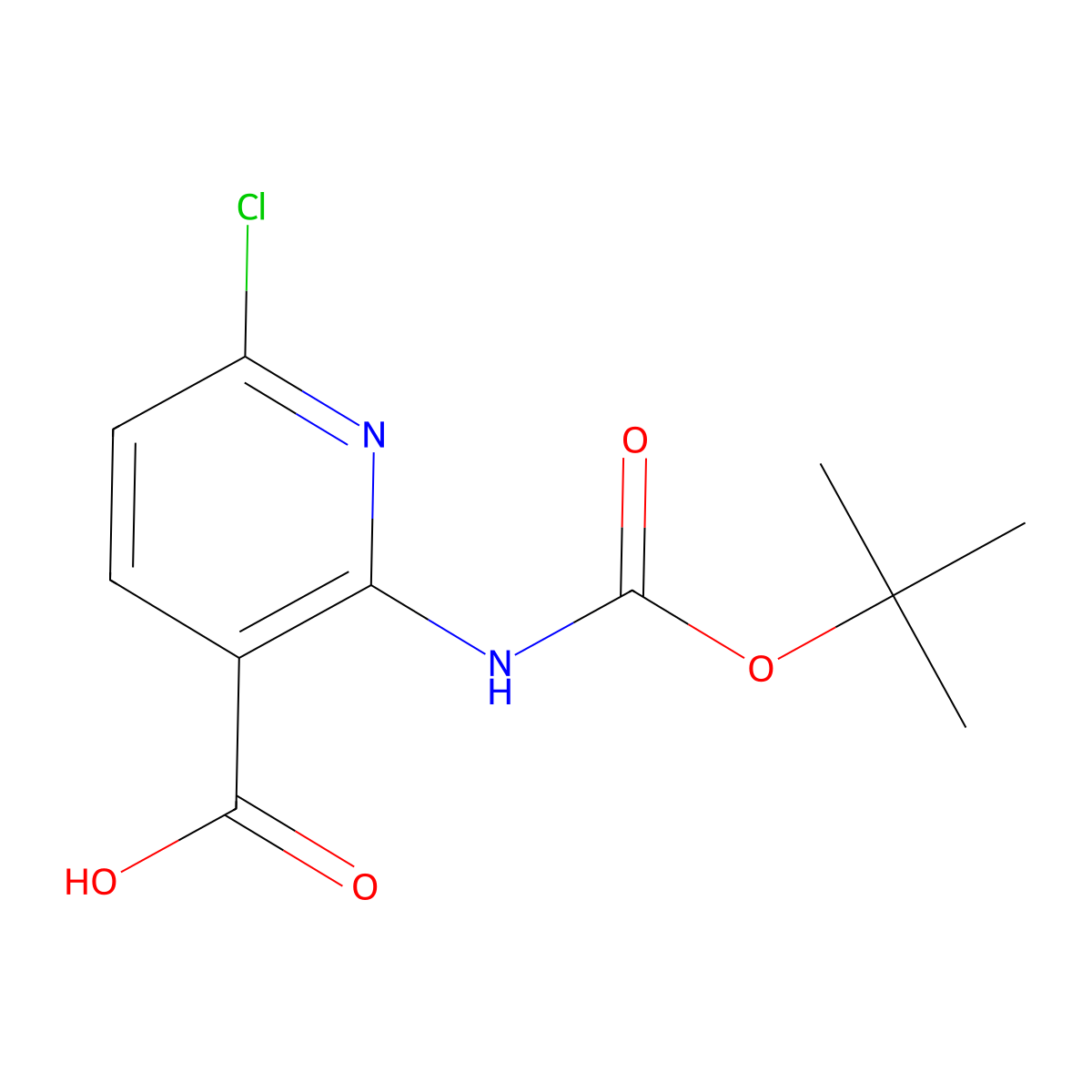 2-Boc-Amino-6-chloro-nicotinic acid molecular structure, CAS 1224194-44-8