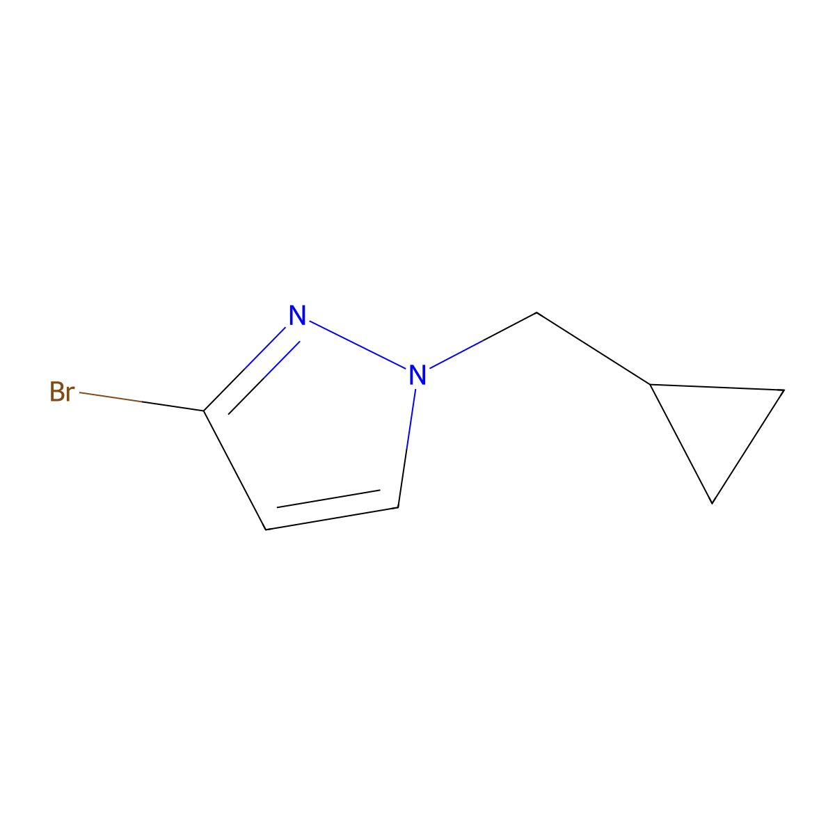 3-bromo-1-(cyclopropylmethyl)-1H-pyrazole molecular structure, CAS 1224194-80-2