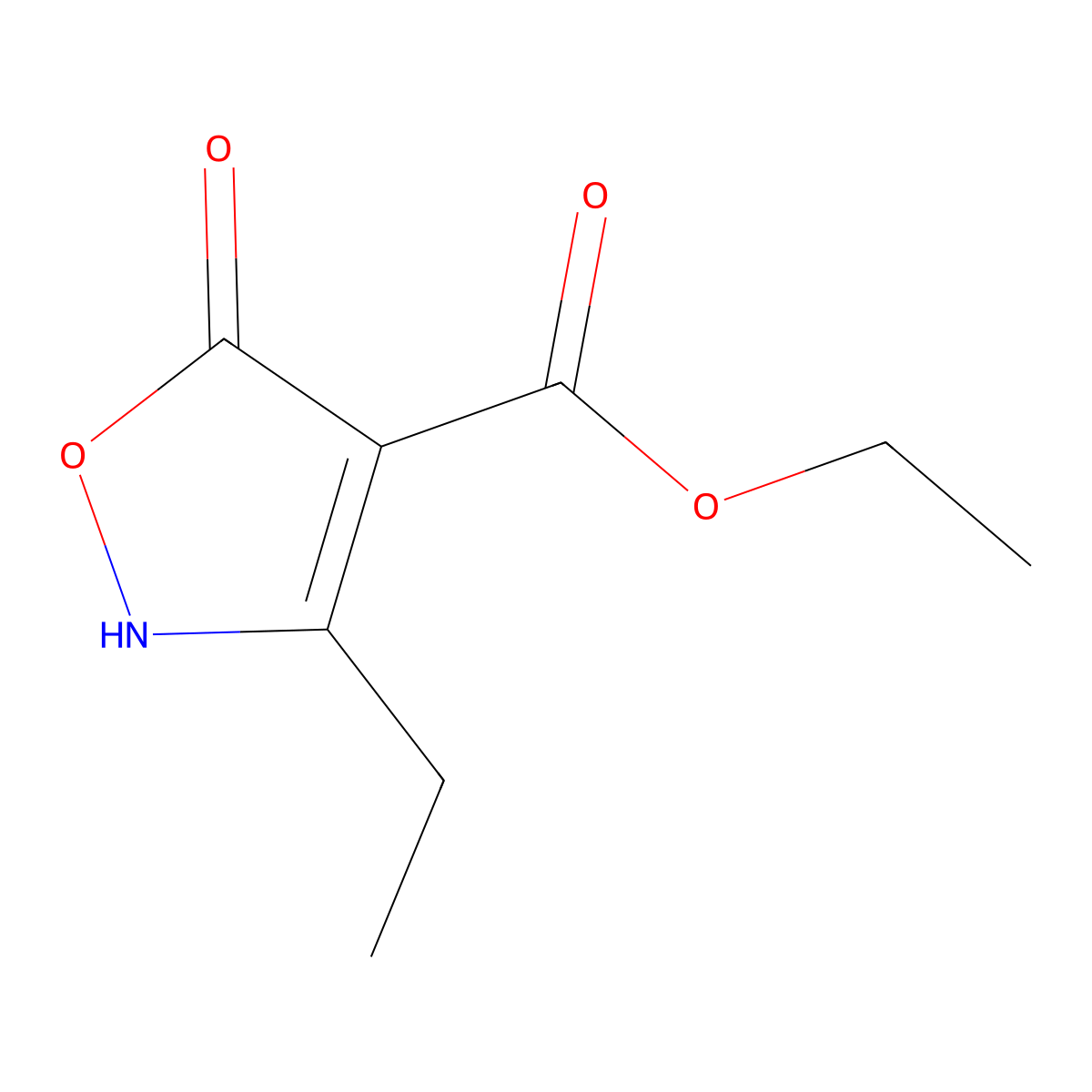 4-Isoxazolecarboxylic acid, 3-ethyl-5-hydroxy-, ethyl ester molecular structure, CAS 122423-01-2