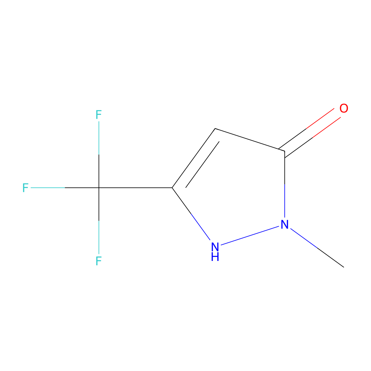 1-methyl-3-(trifluoromethyl)-1H-pyrazol-5-ol molecular structure, CAS 122431-37-2