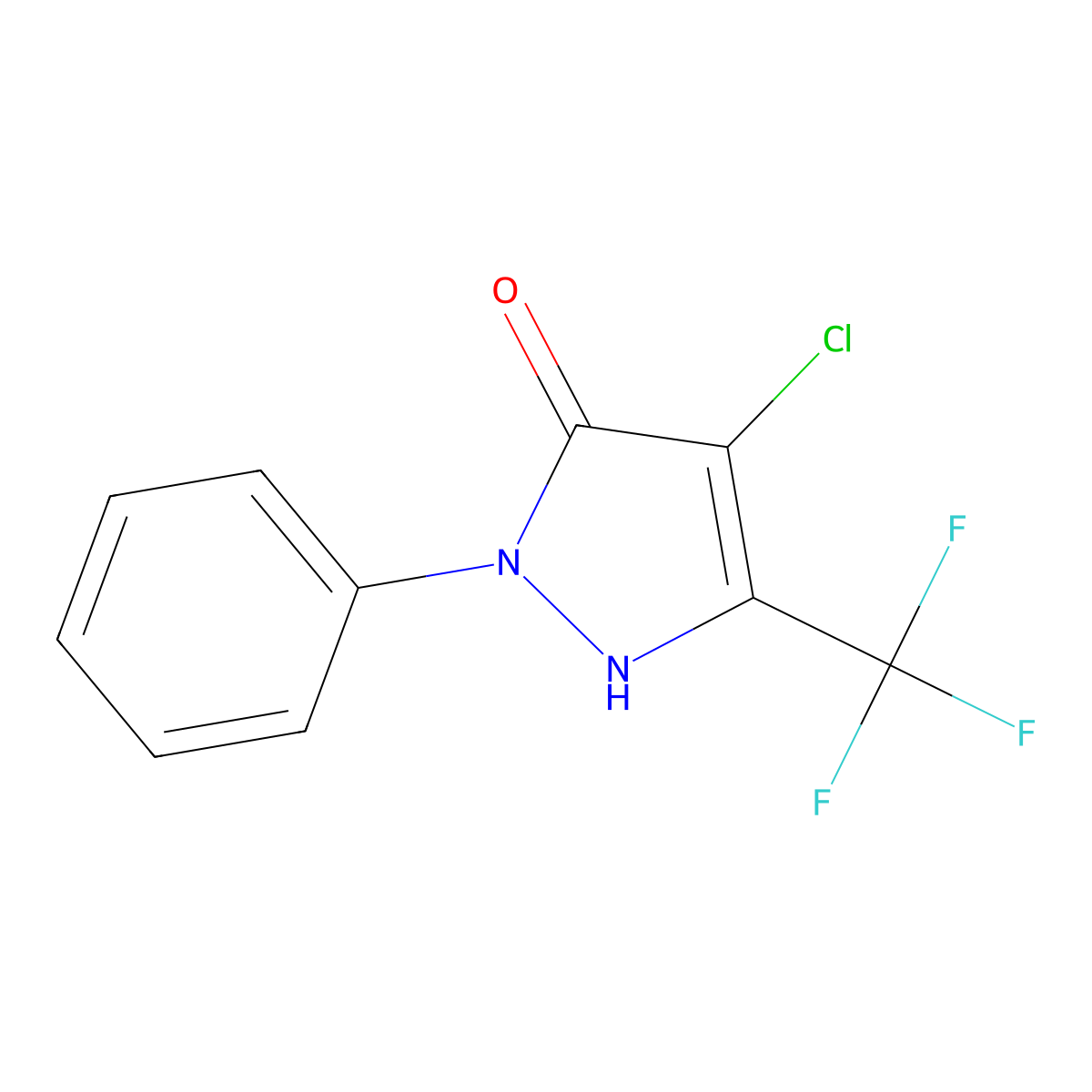 4-chloro-1-phenyl-3-(trifluoromethyl)-1H-pyrazol-5-ol molecular structure, CAS 122431-44-1