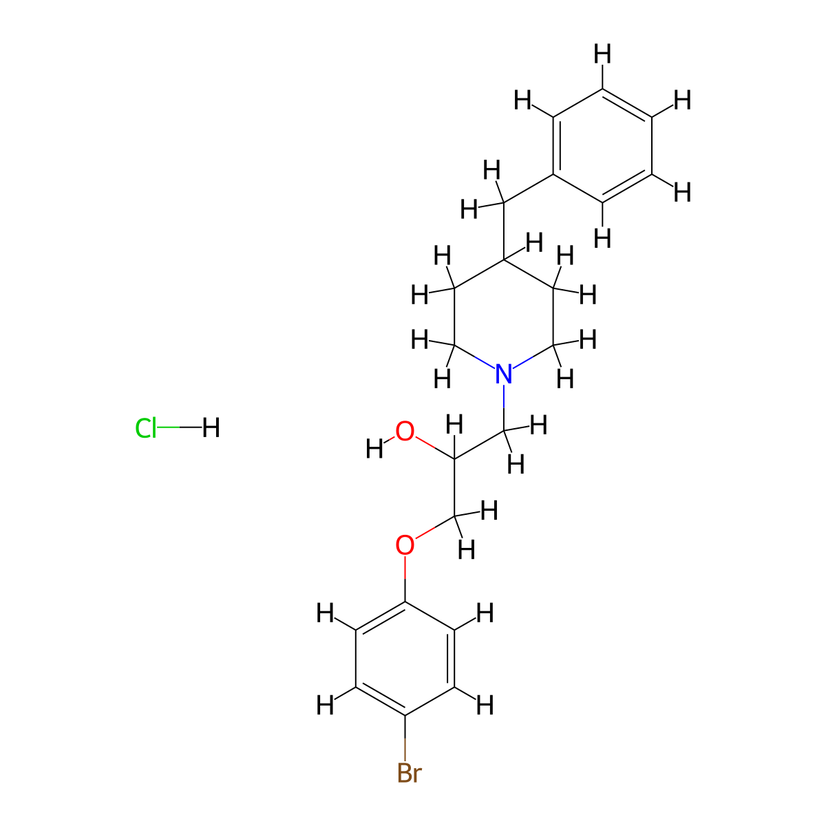1-(4-Benzylpiperidin-1-yl)-3-(4-bromophenoxy)propan-2-ol hydrochloride molecular structure, CAS 122432-08-0