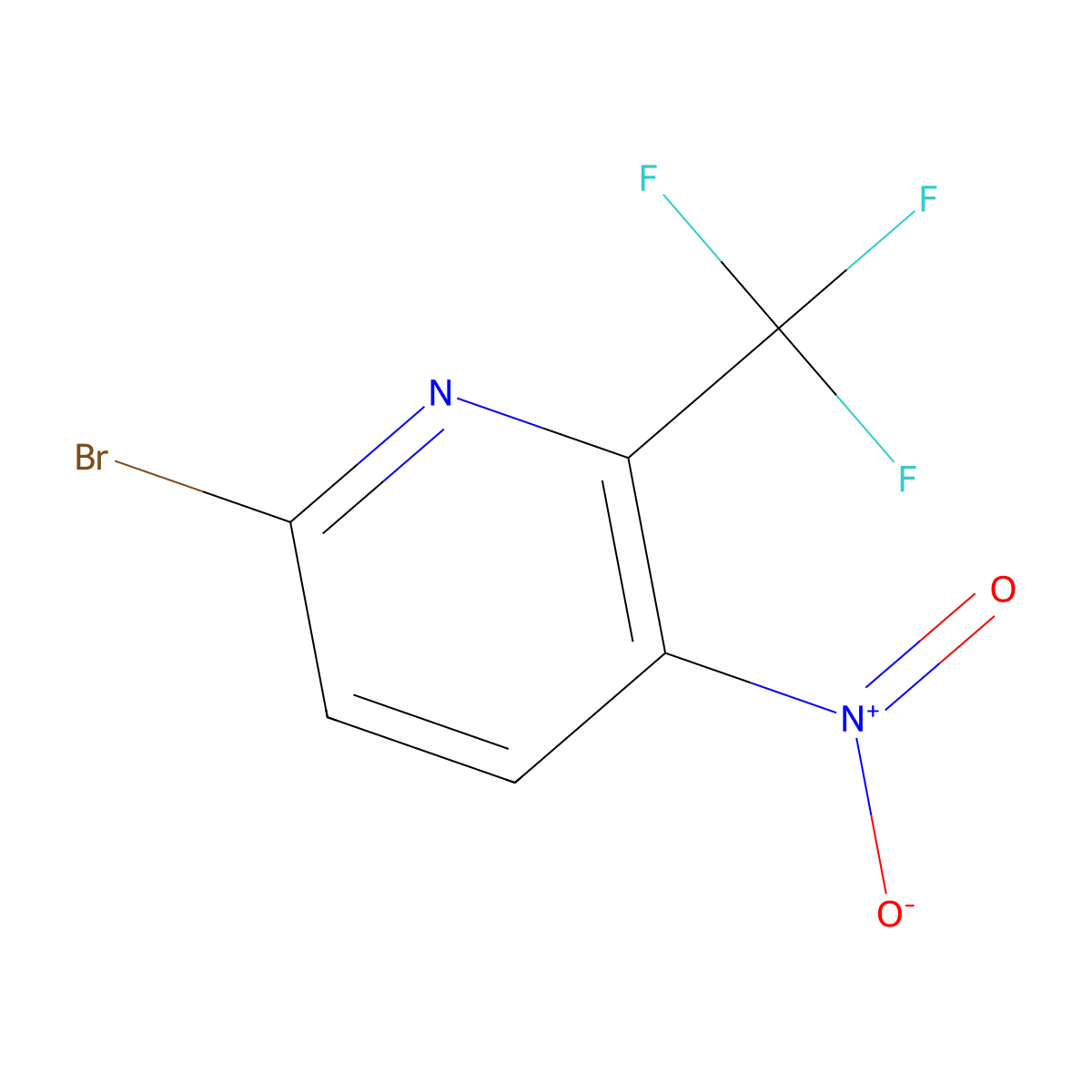 6-Bromo-3-nitro-2-(trifluoromethyl)pyridine molecular structure, CAS 1224321-68-9