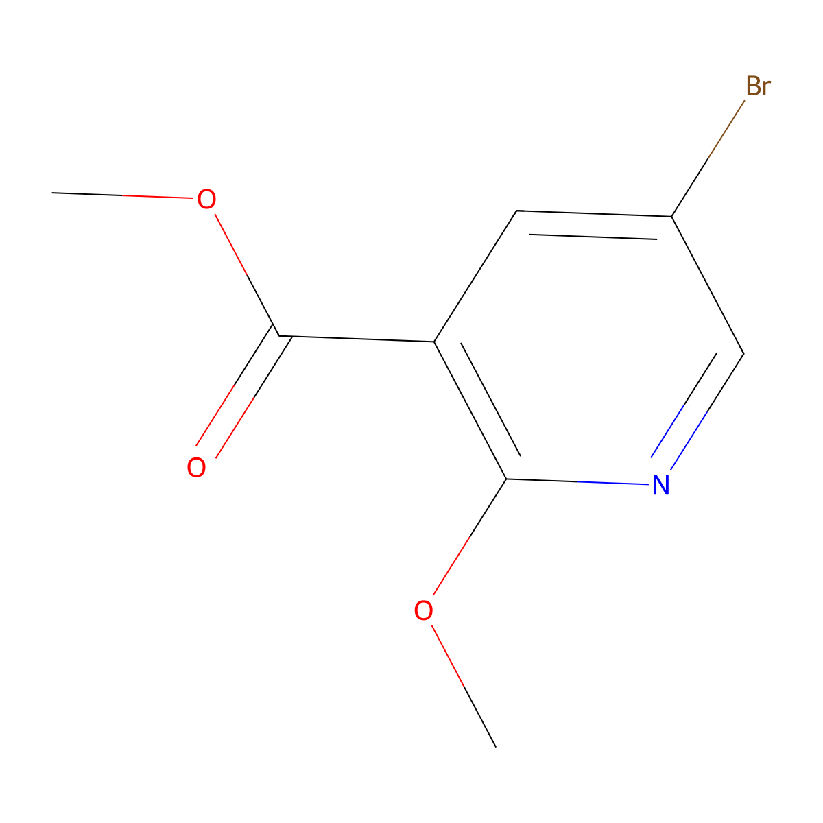 Methyl 5-bromo-2-methoxynicotinate molecular structure, CAS 122433-41-4