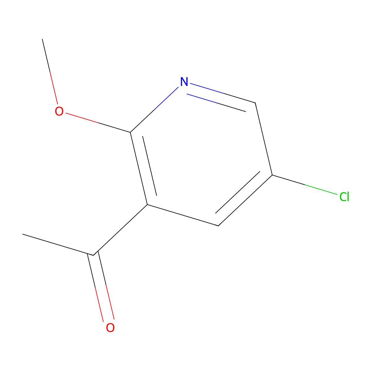 3-Acetyl-5-chloro-2-methoxypyridine molecular structure, CAS 122433-46-9