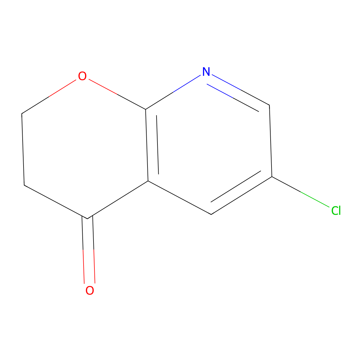 6-chloro-2H,3H,4H-pyrano[2,3-b]pyridin-4-one molecular structure, CAS 122433-49-2