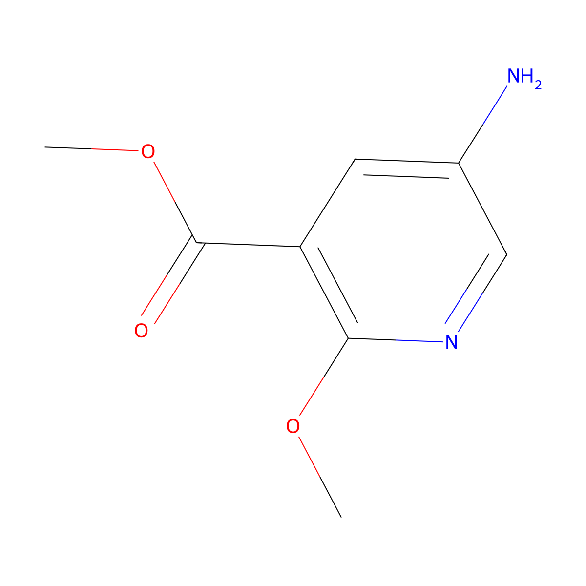 Methyl 5-amino-2-methoxynicotinate molecular structure, CAS 122433-51-6