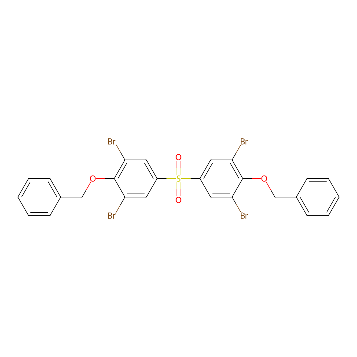1,3-Dibromo-5-(3,5-dibromo-4-phenylmethoxyphenyl)sulfonyl-2-phenylmethoxybenzene molecular structure, CAS 122438-81-7