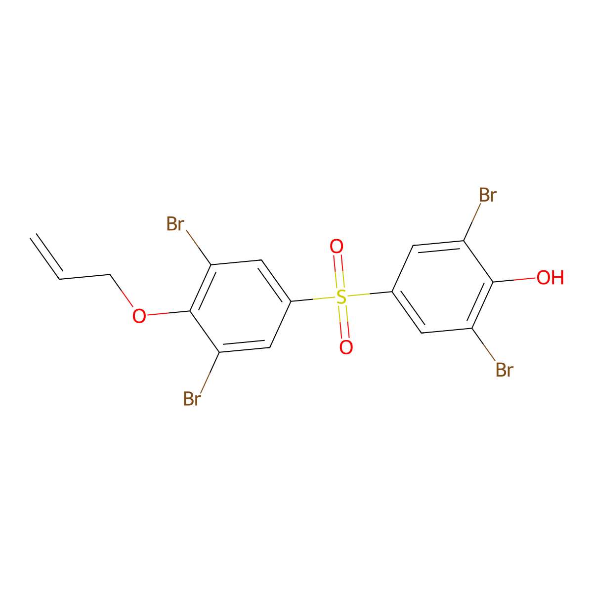 Phenol, 2,6-dibromo-4-[[3,5-dibromo-4-(2-propenyloxy)phenyl]sulfonyl]- molecular structure, CAS 122438-83-9