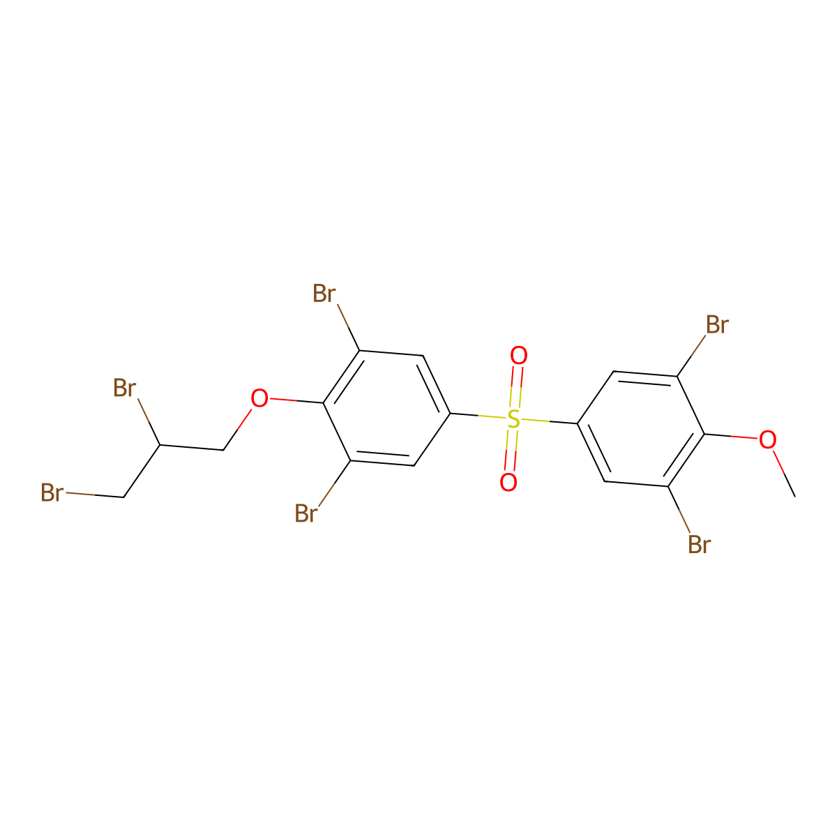 1,3-Dibromo-5-[3,5-dibromo-4-(2,3-dibromopropoxy)phenyl]sulfonyl-2-methoxybenzene molecular structure, CAS 122438-85-1