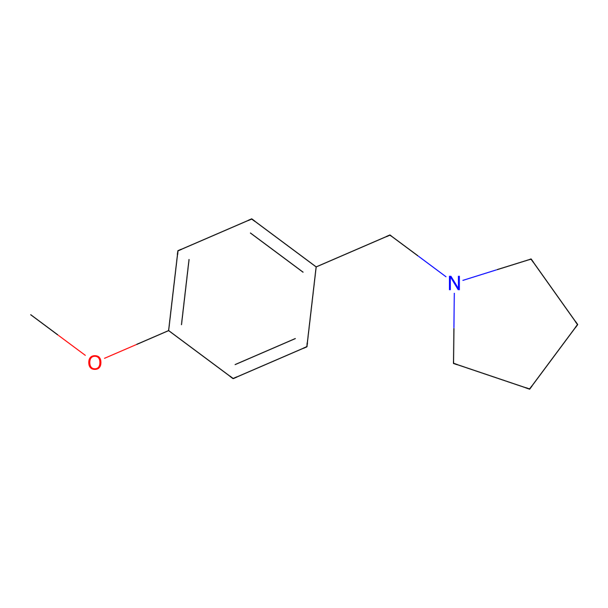 1-((4-Methoxyphenyl)methyl)pyrrolidine molecular structure, CAS 122439-15-0