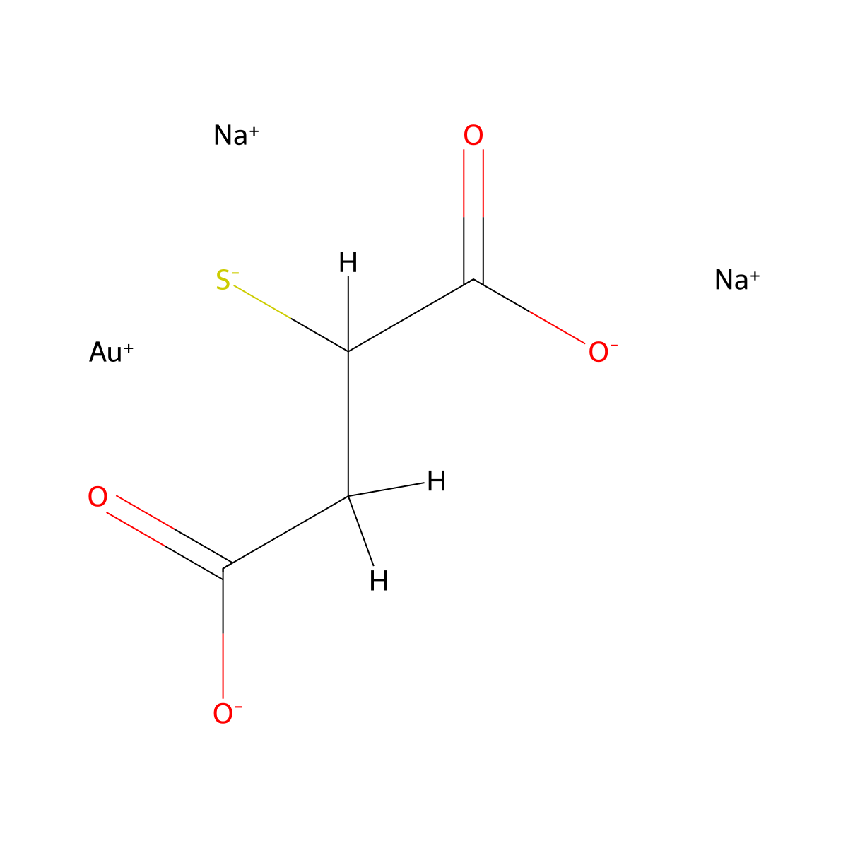 Gold Sodium Thiomalate molecular structure, CAS 12244-57-4