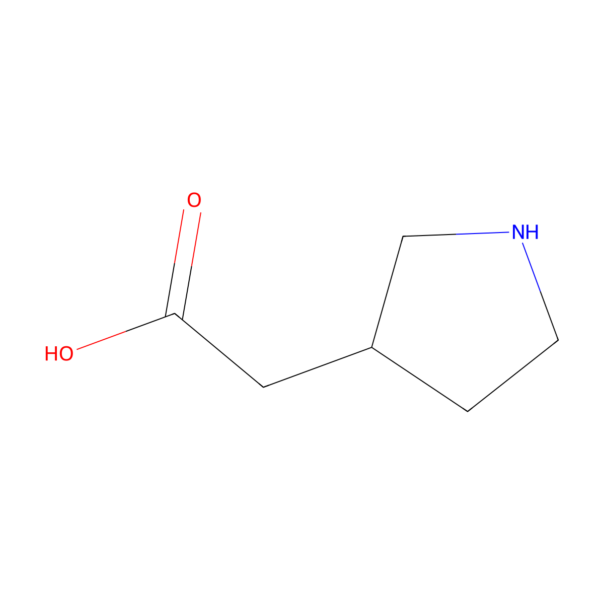 (S)-2-(Pyrrolidin-3-yl)acetic acid molecular structure, CAS 122442-02-8