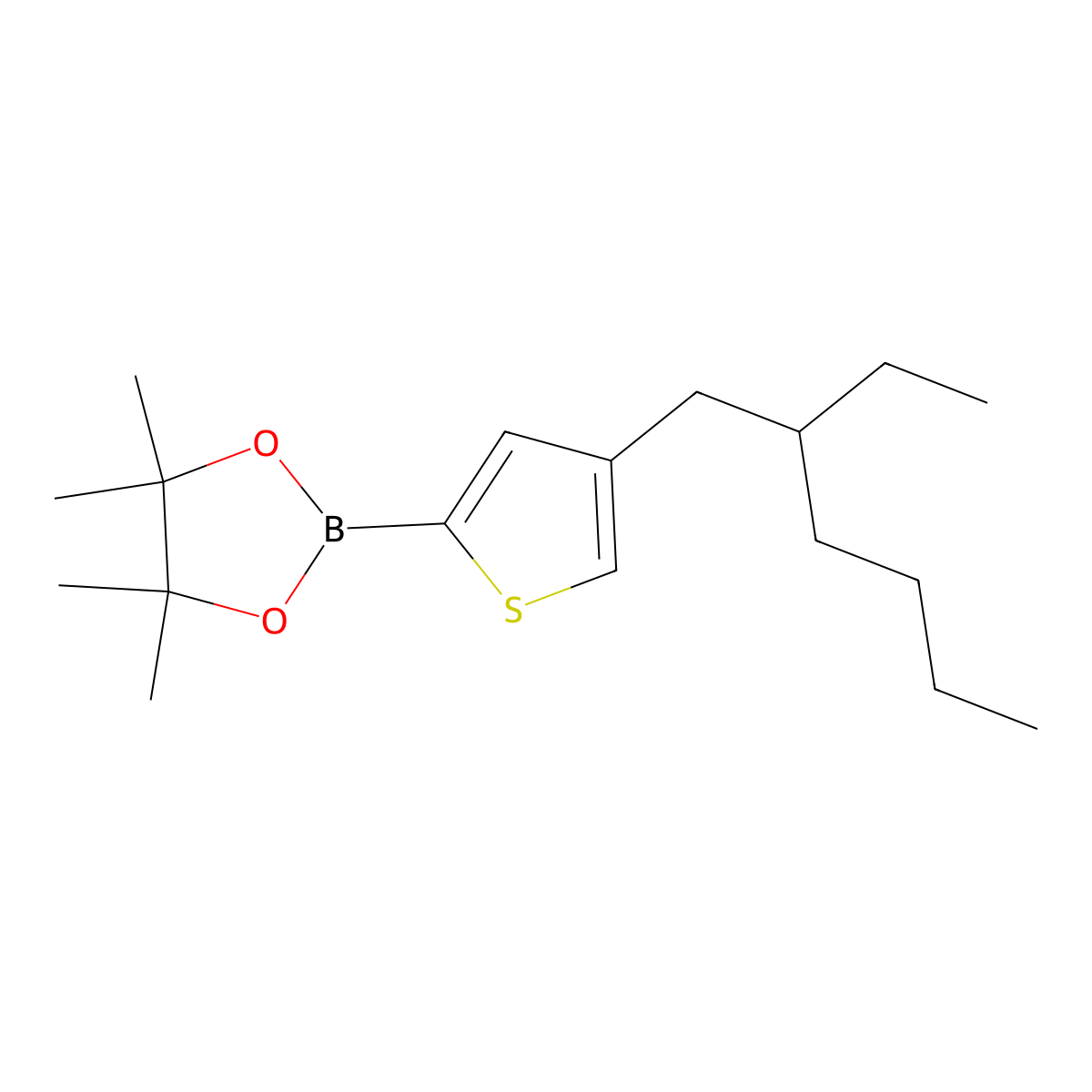 4-(2-Ethylhexyl)-2-(4,4,5,5-tetramethyl-1,3,2-dioxaborolan-2-yl)thiophene molecular structure, CAS 1224430-50-5
