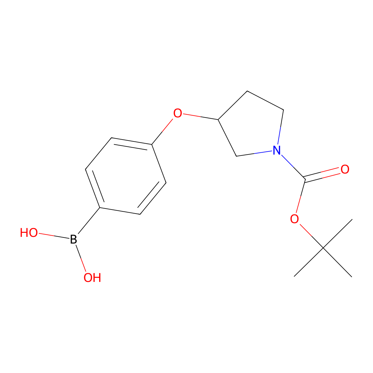 4-(1-Boc-Pyrrolidin-3-yloxy)phenylboronic acid molecular structure, CAS 1224449-16-4