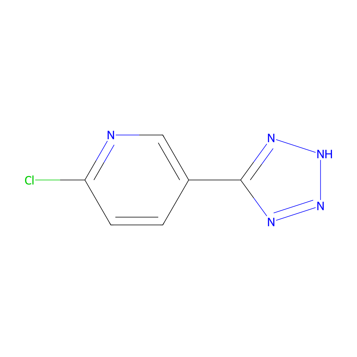 2-chloro-5-(2H-1,2,3,4-tetrazol-5-yl)pyridine molecular structure, CAS 1224464-93-0