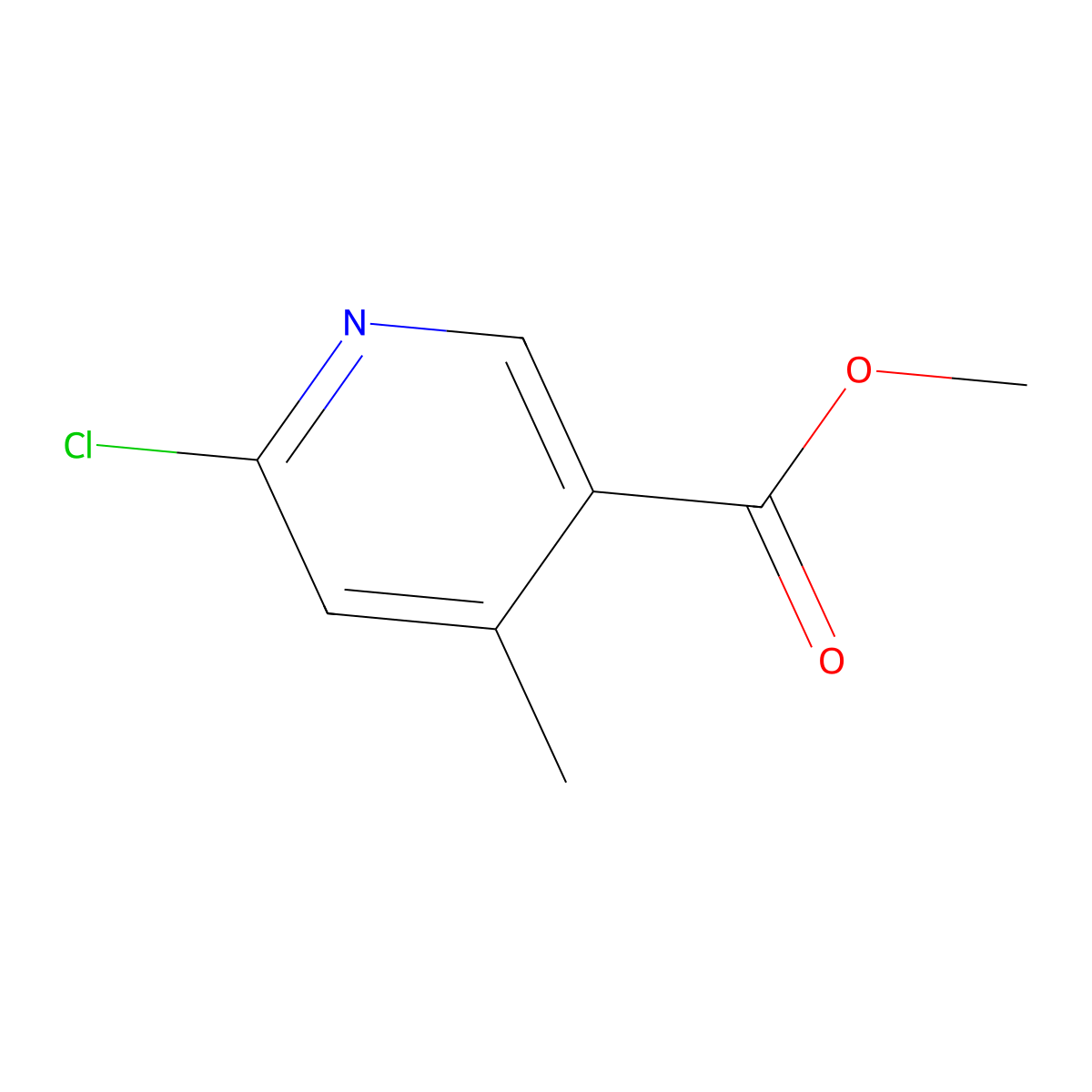 Methyl 6-chloro-4-methylnicotinate molecular structure, CAS 1224464-97-4