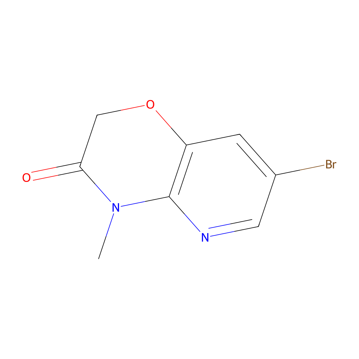 7-Bromo-4-methyl-4H-pyrido[3,2-b][1,4]oxazin-3-one molecular structure, CAS 122450-97-9