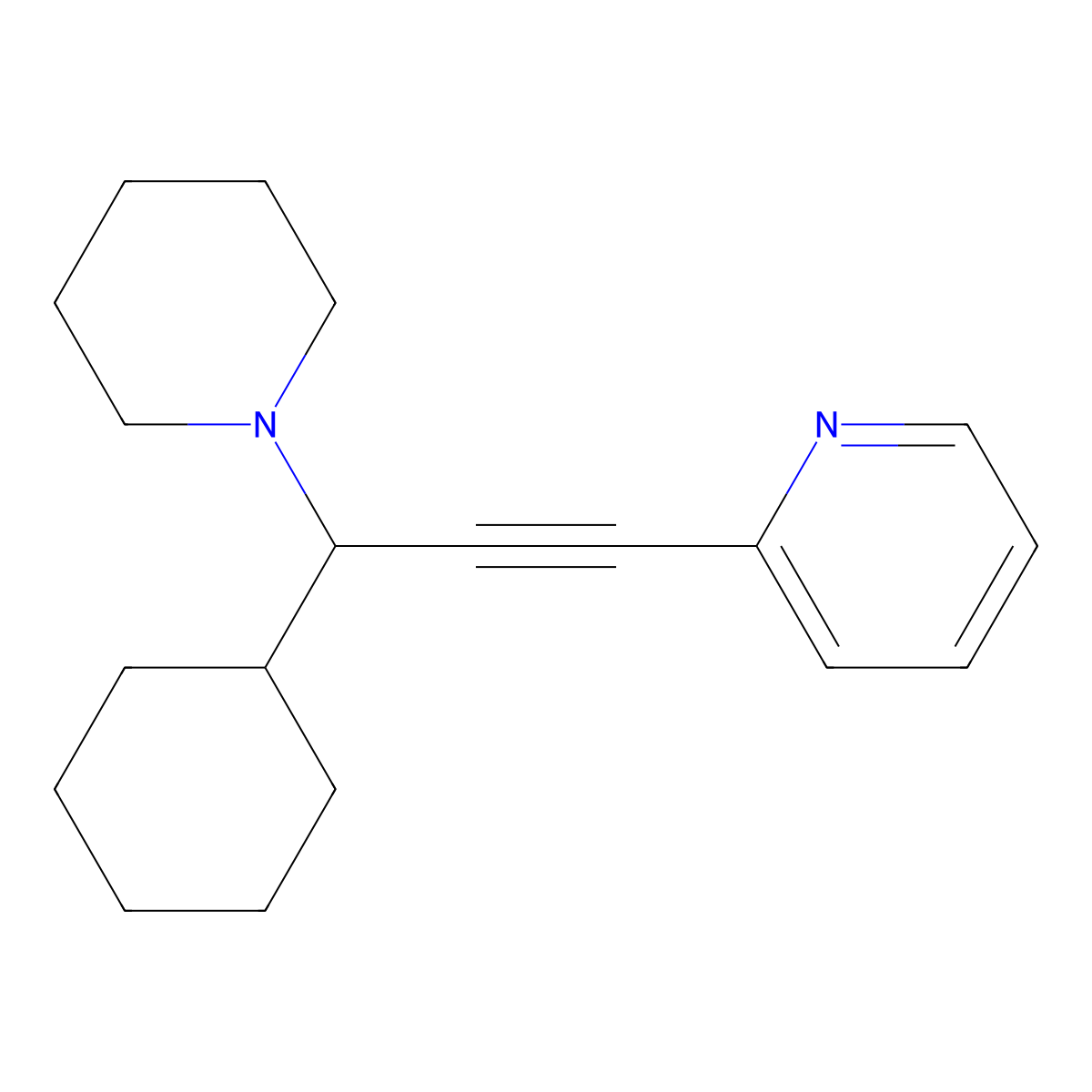 2-(3-Cyclohexyl-3-(piperidin-1-yl)prop-1-yn-1-yl)pyridine molecular structure, CAS 1224508-39-7