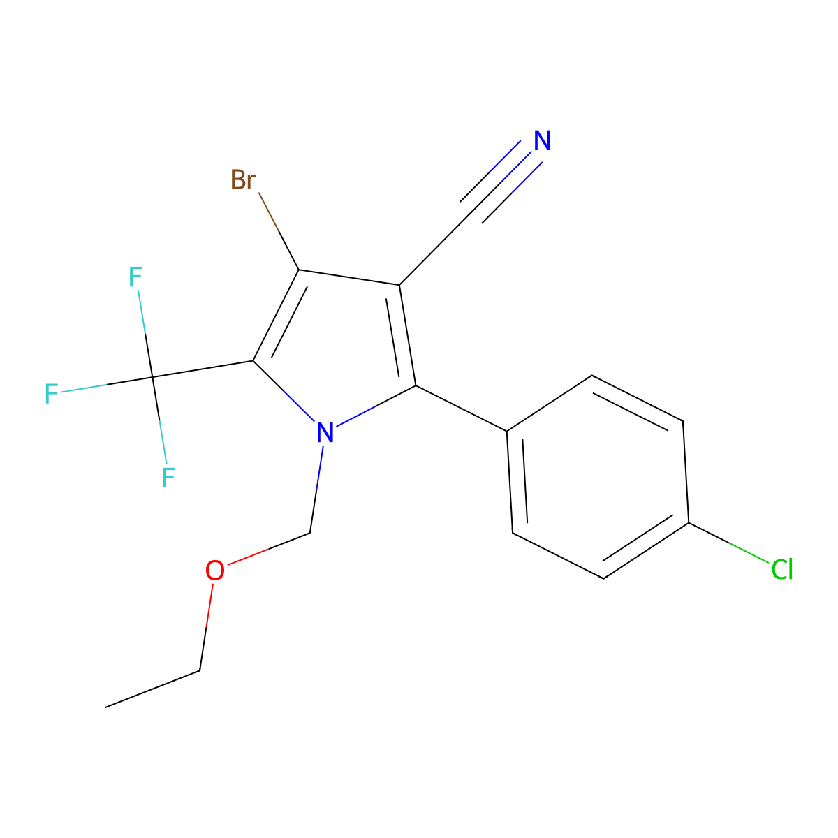 Chlorfenapyr molecular structure, CAS 122453-73-0