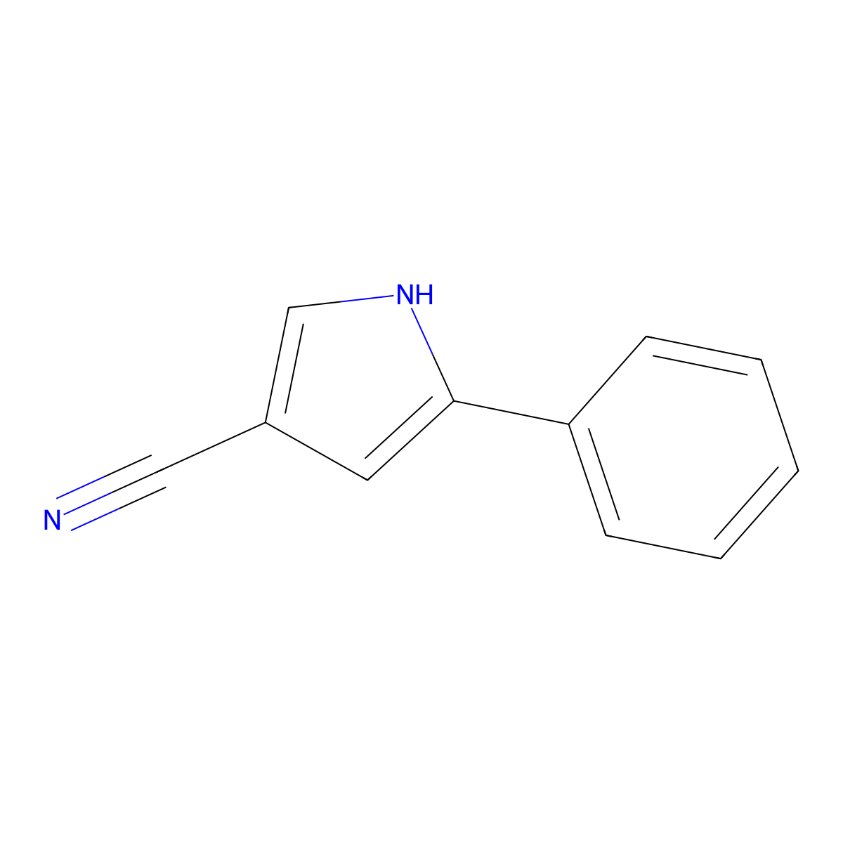 5-Phenyl-1H-pyrrole-3-carbonitrile molecular structure, CAS 122453-85-4