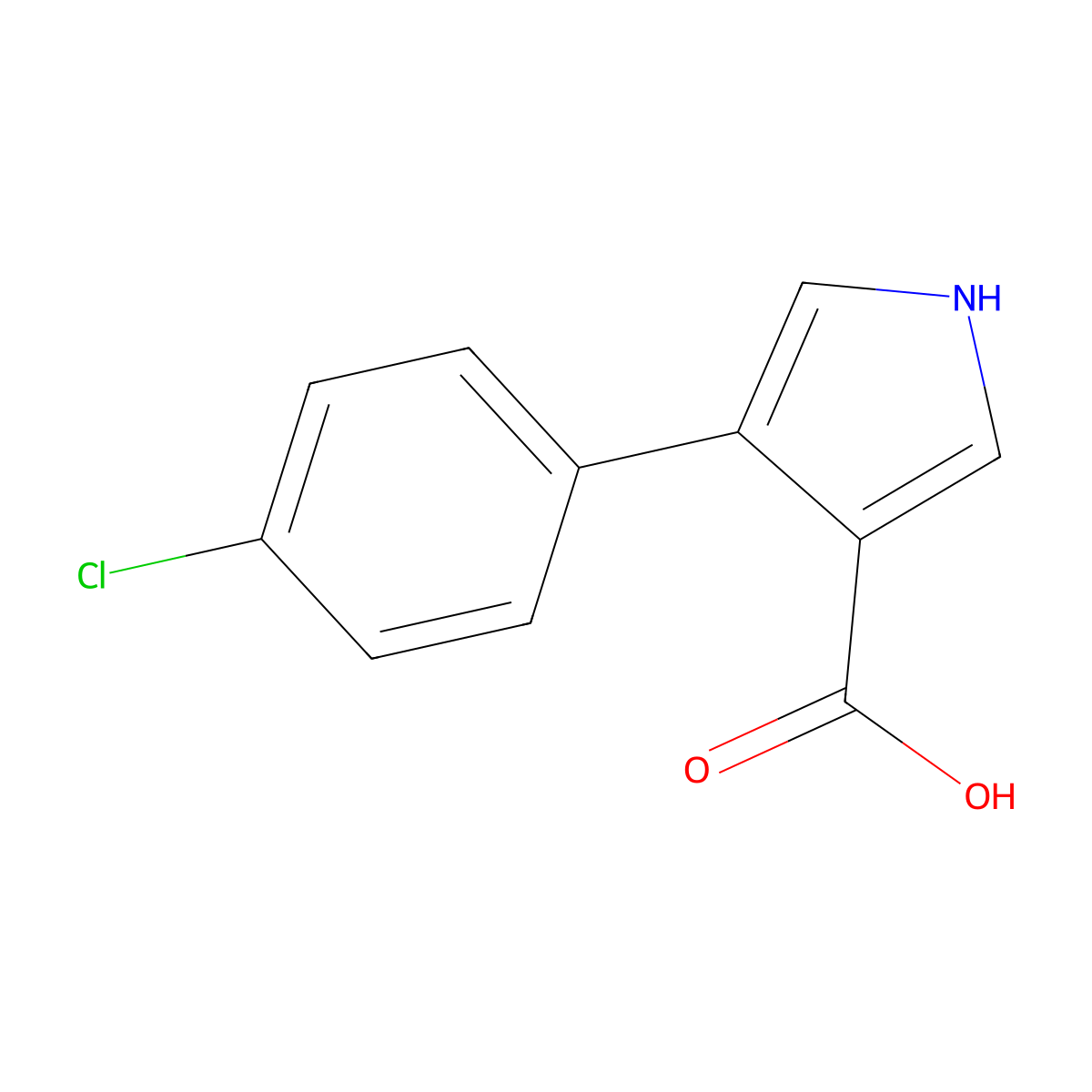 4-(4-chlorophenyl)-1H-pyrrole-3-carboxylic Acid molecular structure, CAS 122453-98-9