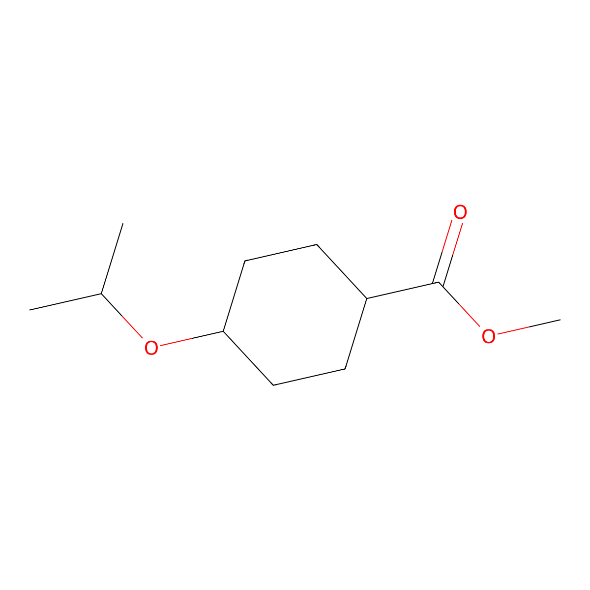 Methyl 4-(propan-2-yloxy)cyclohexane-1-carboxylate molecular structure, CAS 1224582-23-3