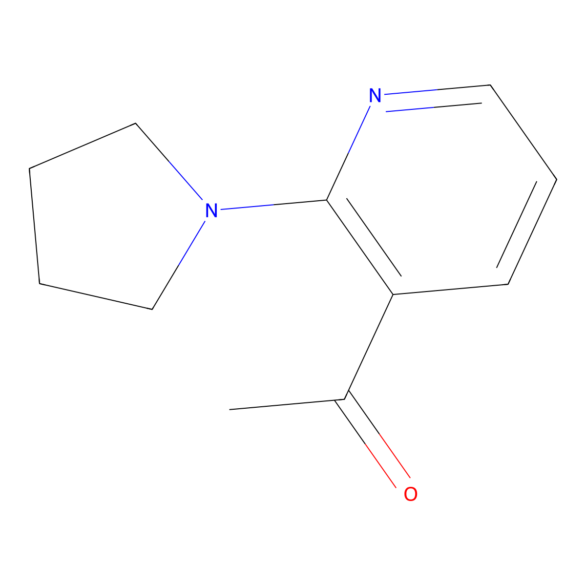 1-[2-(Pyrrolidin-1-yl)pyridin-3-yl]ethan-1-one molecular structure, CAS 1224582-72-2