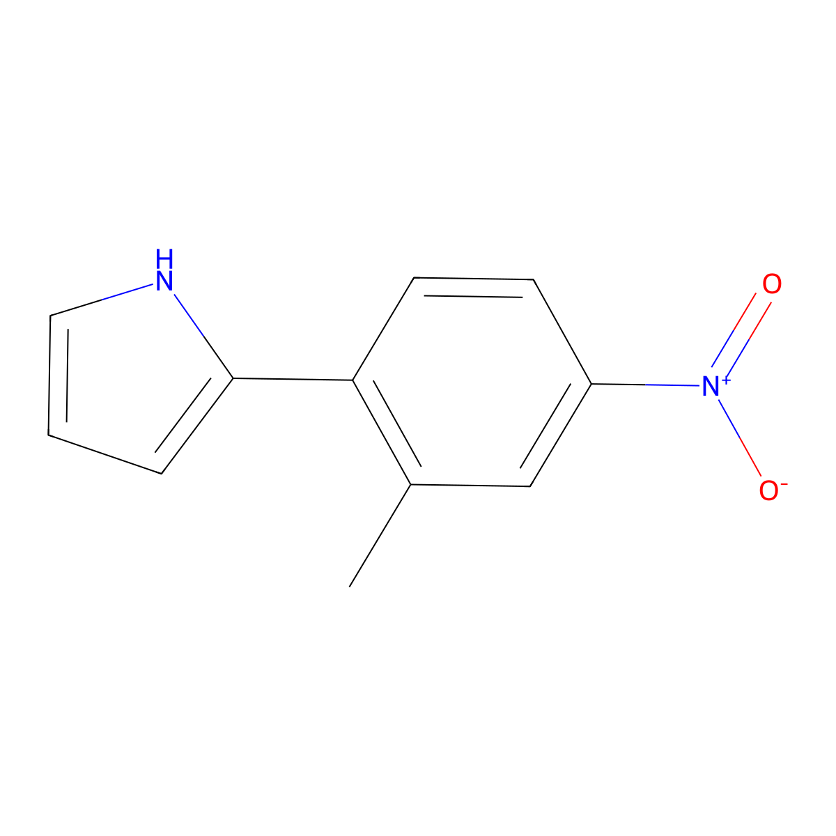 2-(2-Methyl-4-nitrophenyl)-1H-pyrrole molecular structure, CAS 1224595-57-6