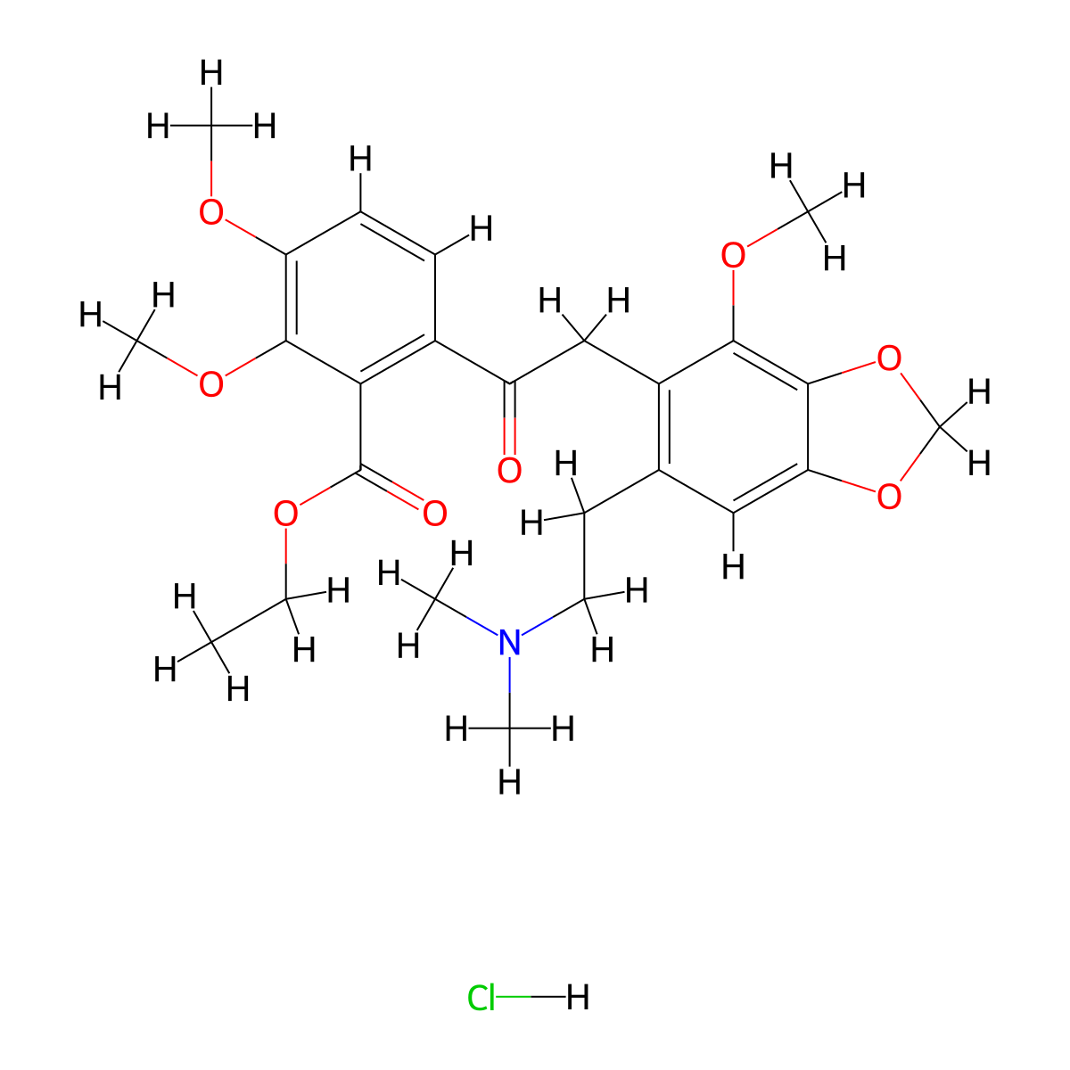 Ethylnarceine hydrochloride molecular structure, CAS 12246-80-9
