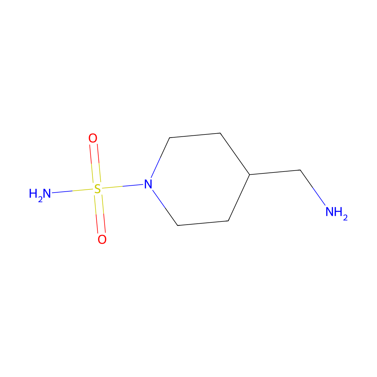 4-(Aminomethyl)piperidine-1-sulfonamide molecular structure, CAS 1224600-18-3