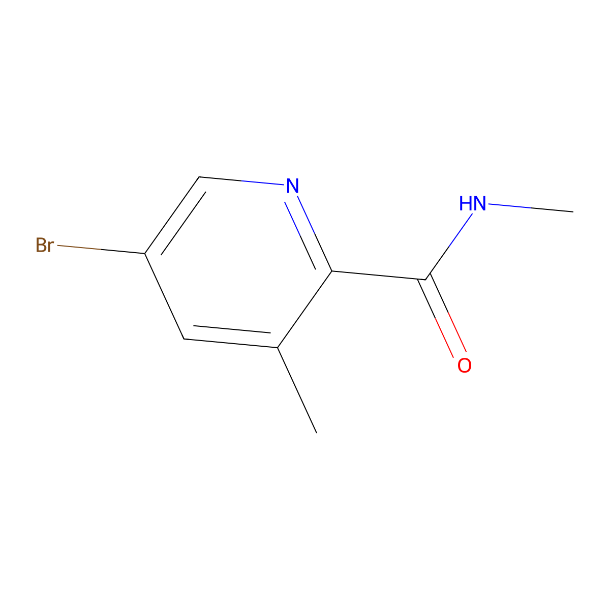 5-Bromo-N,3-dimethylpicolinamide molecular structure, CAS 1224604-11-8