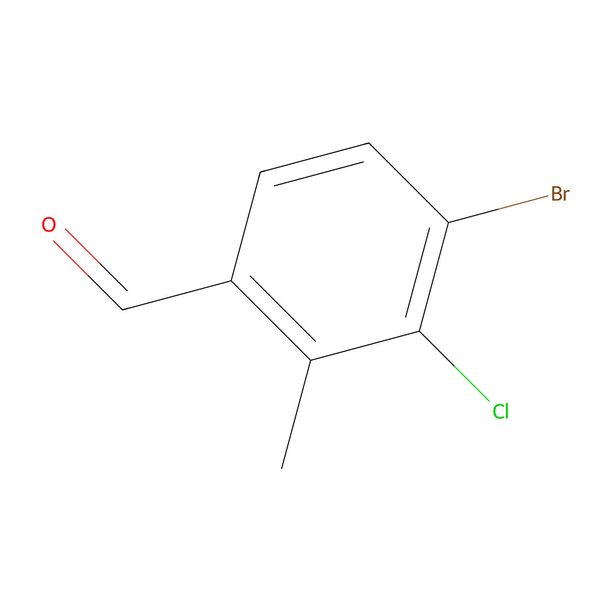4-Bromo-3-chloro-2-methylbenzaldehyde molecular structure, CAS 1224604-13-0