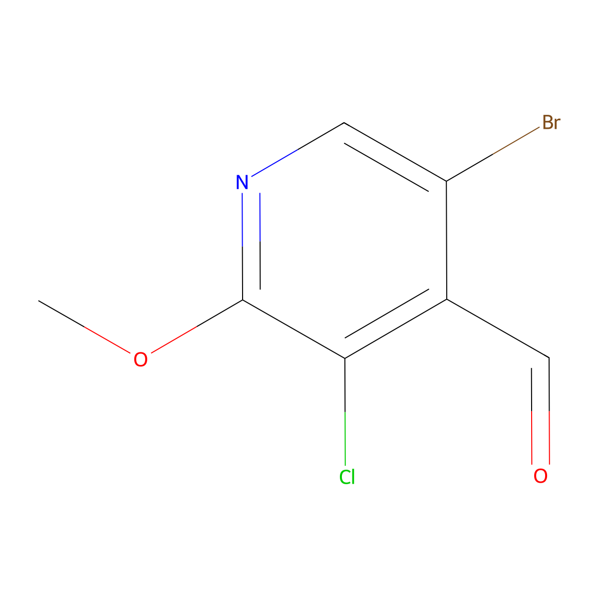 5-Bromo-3-chloro-2-methoxyisonicotinaldehyde molecular structure, CAS 1224604-20-9