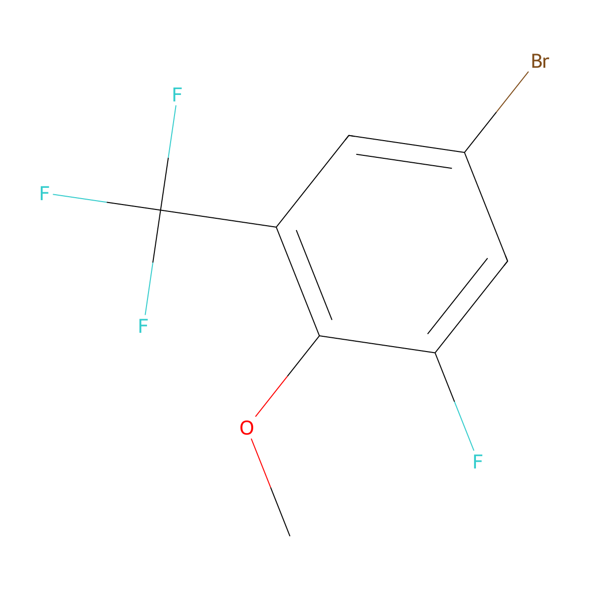 4-Bromo-2-fluoro-6-(trifluoromethyl)anisole molecular structure, CAS 1224604-21-0