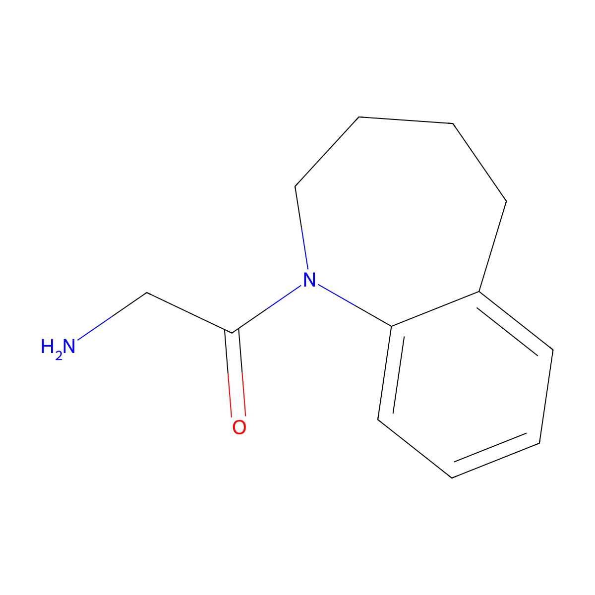 2-amino-1-(2,3,4,5-tetrahydro-1H-1-benzazepin-1-yl)ethan-1-one molecular structure, CAS 1224605-39-3