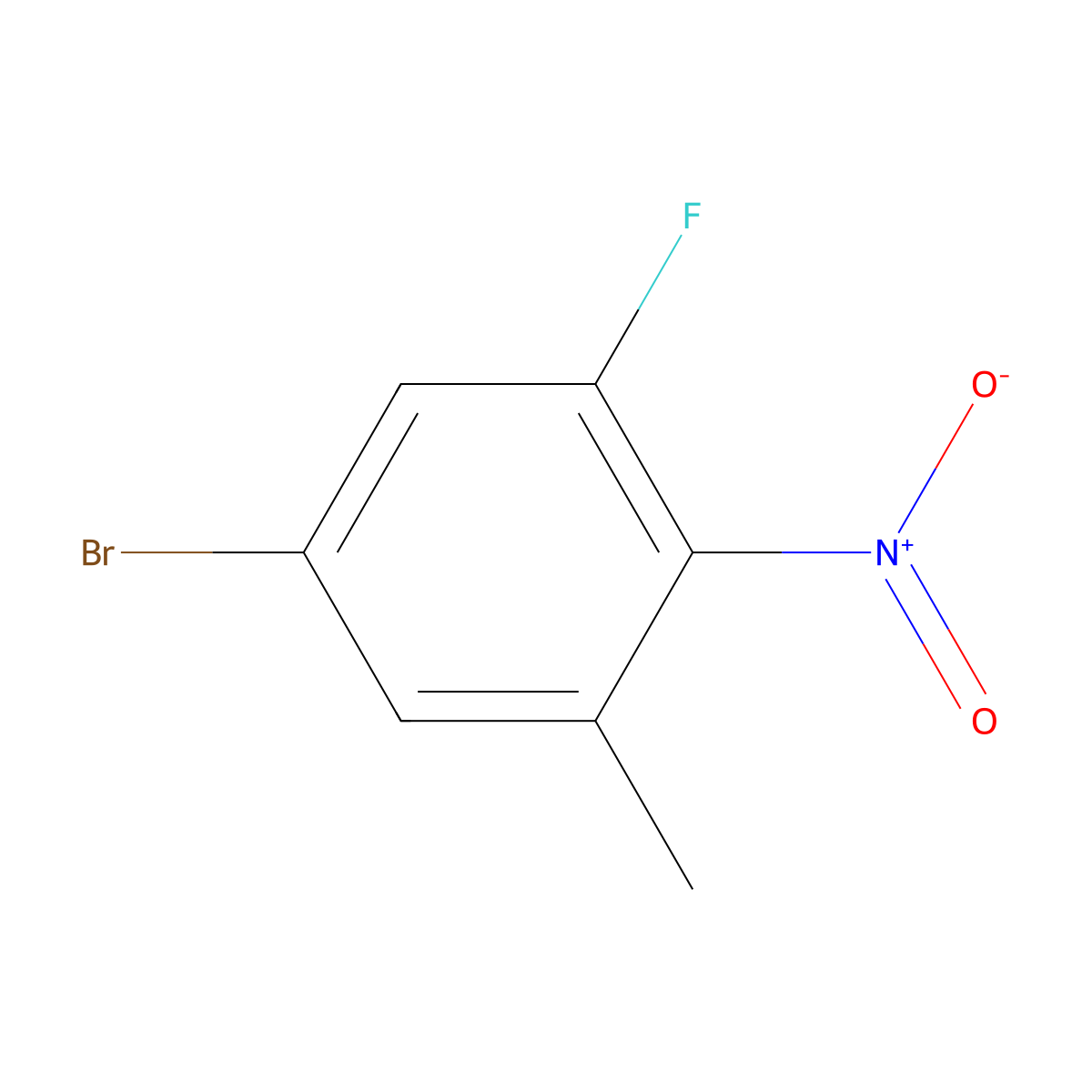 5-Bromo-1-fluoro-3-methyl-2-nitrobenzene molecular structure, CAS 1224629-03-1
