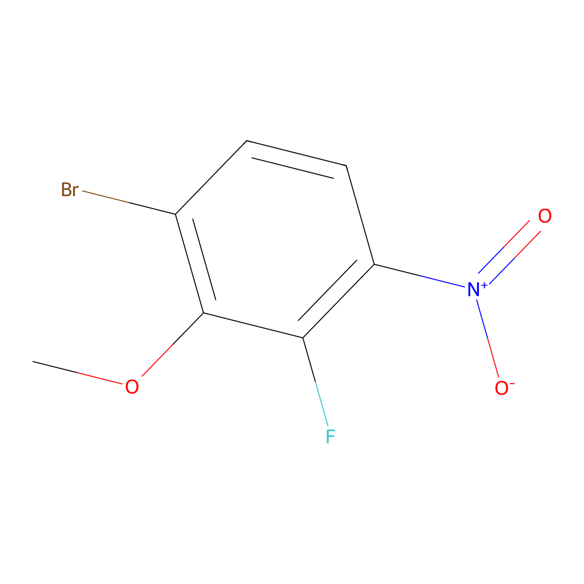 1-Bromo-3-fluoro-2-methoxy-4-nitrobenzene molecular structure, CAS 1224629-07-5