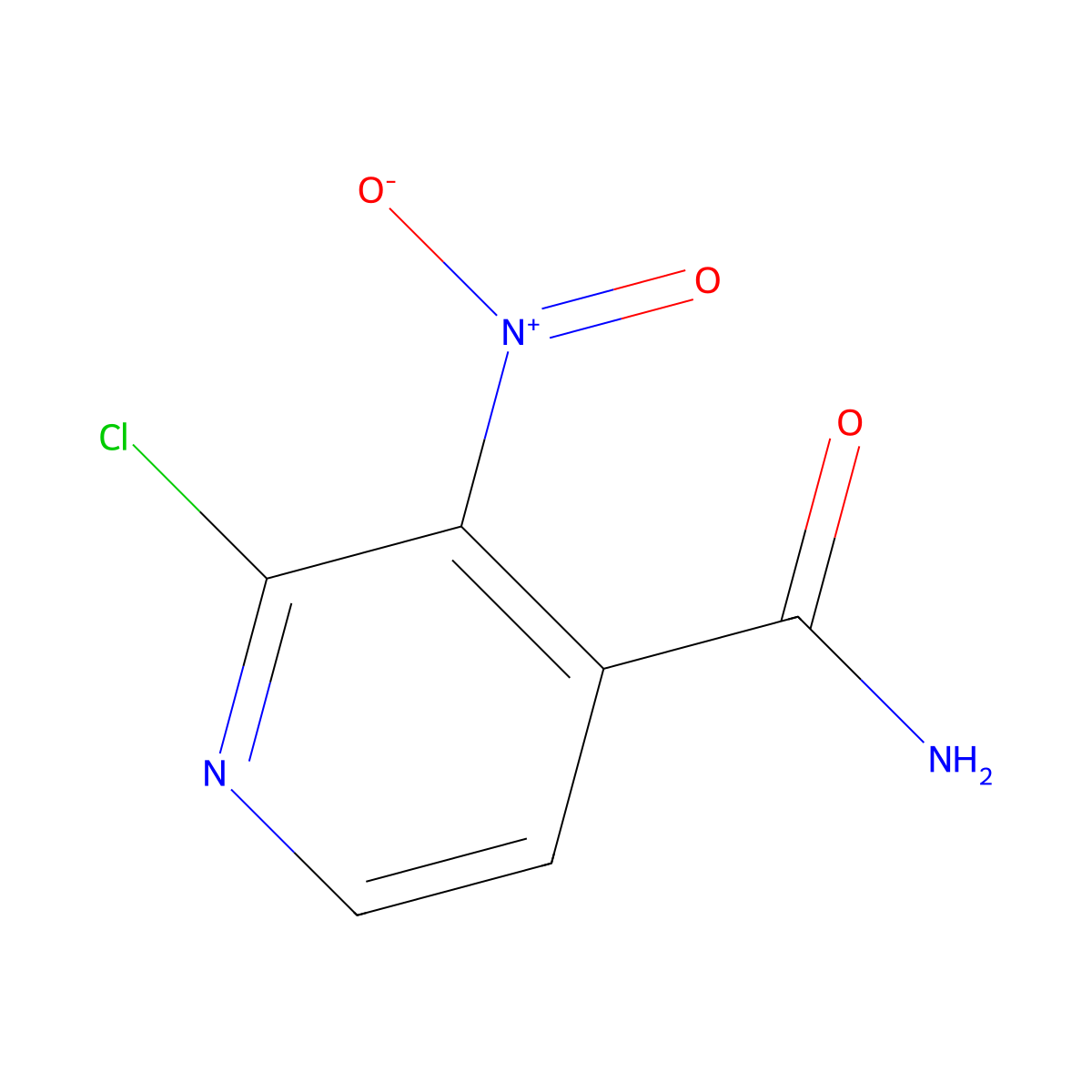2-Chloro-3-nitropyridine-4-carboxamide molecular structure, CAS 1224636-91-2