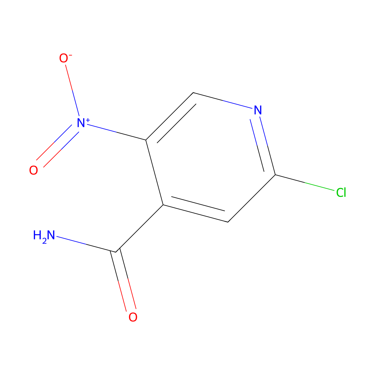 2-Chloro-5-nitroisonicotinamide molecular structure, CAS 1224637-08-4