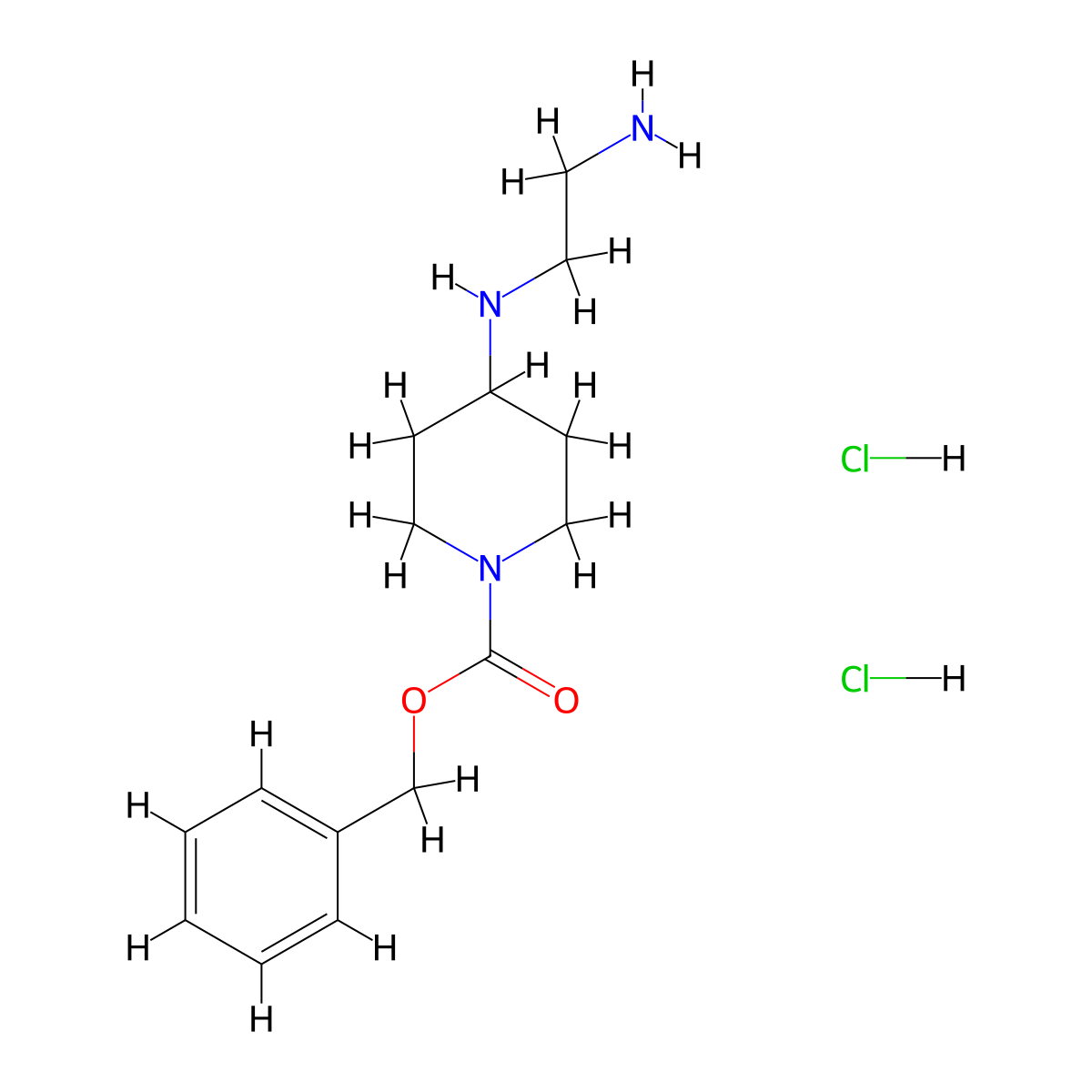 Benzyl 4-[(2-aminoethyl)amino]piperidine-1-carboxylate dihydrochloride molecular structure, CAS 1224698-21-8