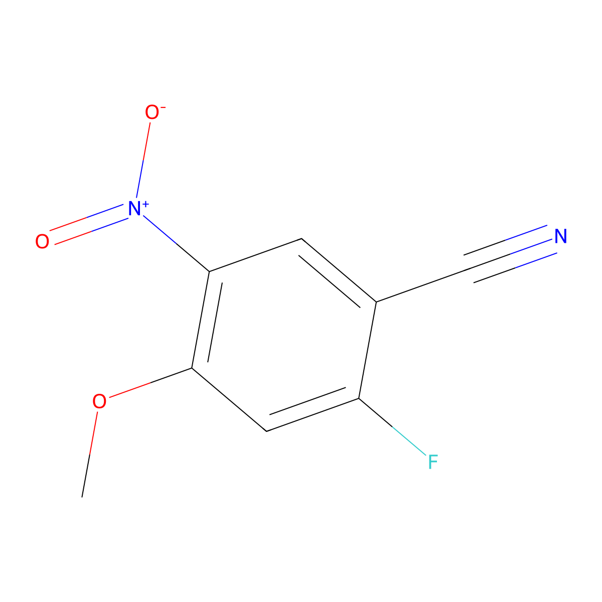 2-Fluoro-4-methoxy-5-nitrobenzonitrile molecular structure, CAS 1224708-00-2