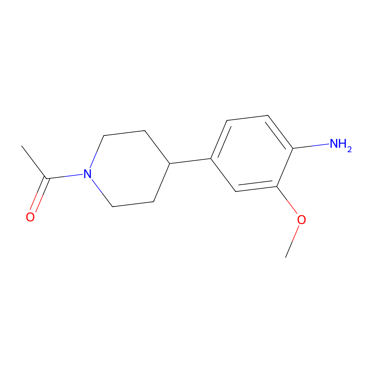 1-(4-(4-Amino-3-methoxyphenyl)piperidin-1-yl)ethanone molecular structure, CAS 1224708-45-5