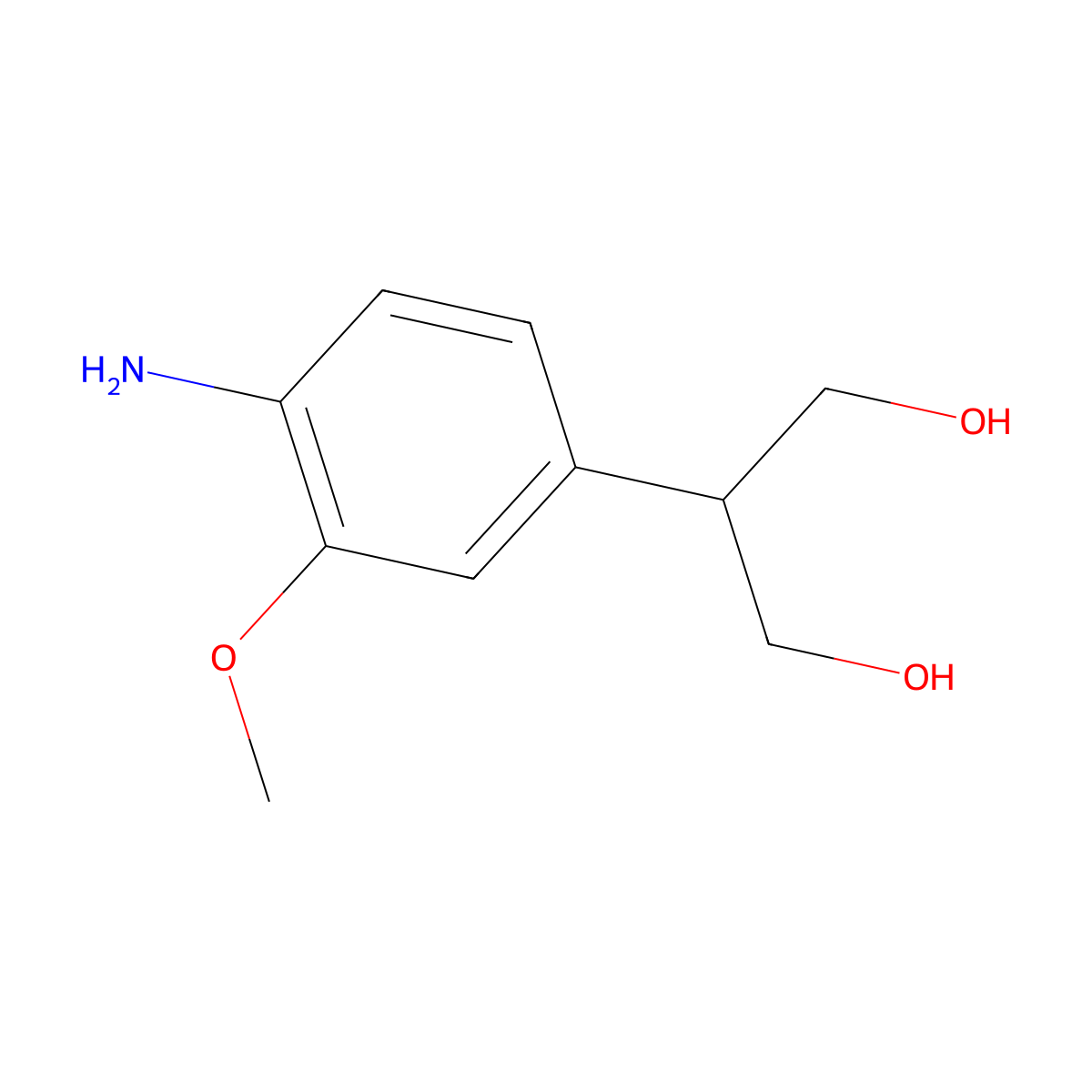 2-(4-Amino-3-methoxyphenyl)propane-1,3-diol molecular structure, CAS 1224709-17-4