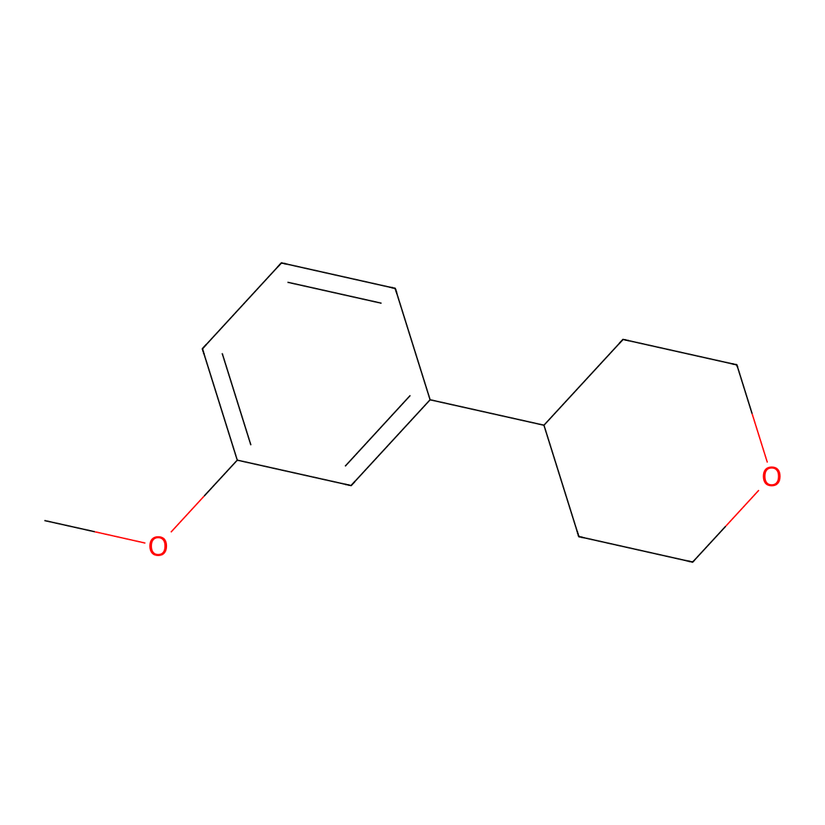 4-(3-methoxyphenyl)tetrahydro-2H-pyran molecular structure, CAS 1224709-20-9