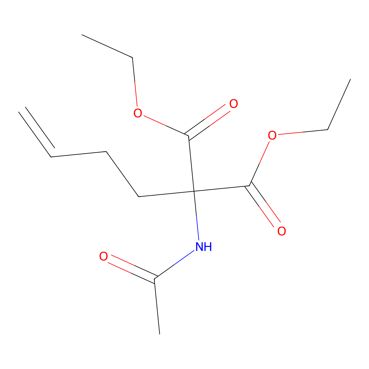 1,3-Diethyl 2-(but-3-en-1-yl)-2-acetamidopropanedioate molecular structure, CAS 122471-00-5