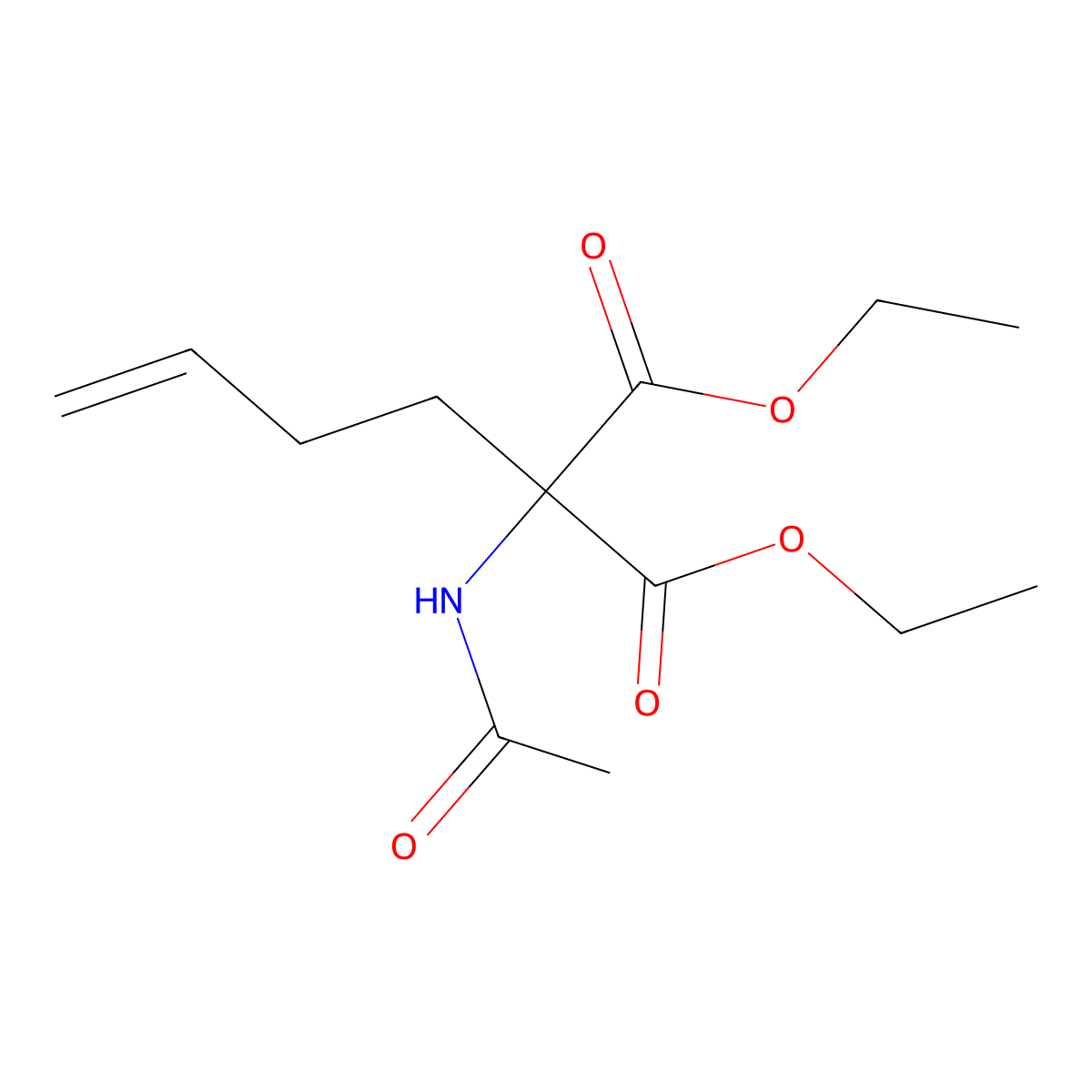 1,3-Diethyl 2-(but-3-en-1-yl)-2-acetamidopropanedioate molecular structure, CAS 122471-00-5